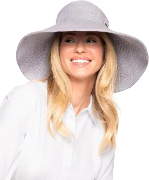Coolibar UPF 50  Women's Brittany Beach Hat - Sun Protective (One Size- Black/White)