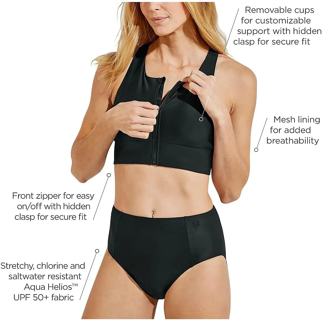 Coolibar UPF 50  Women's Medley Zip-Up Swim Bra - Sun Protective