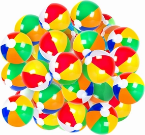 Coopay 50 Pack Inflatable Beach Balls Classic Rainbow Swimming Pool Ball Birthday Beach Party Decoration Summer Water Games Gifts 8 to 12 Inches from Inflated to Deflated