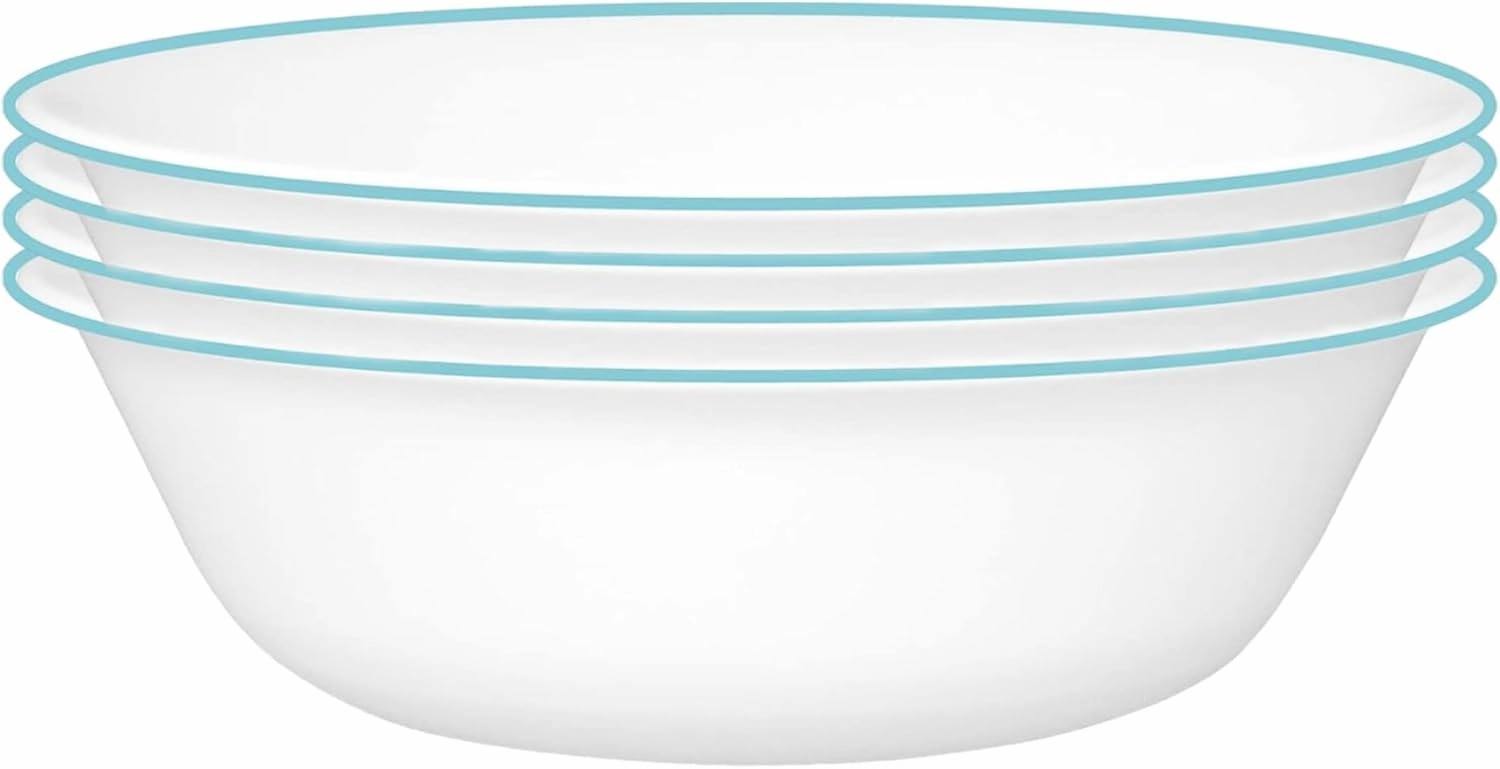 Corelle Vitrelle Glass Dinnerware Set, Chip & Crack Resistant Triple Layer Glass, 4-PC Bowl, Terracotta Dreams