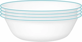 Corelle Vitrelle Glass Dinnerware Set, Chip & Crack Resistant Triple Layer Glass, 4-PC Bowl, Terracotta Dreams