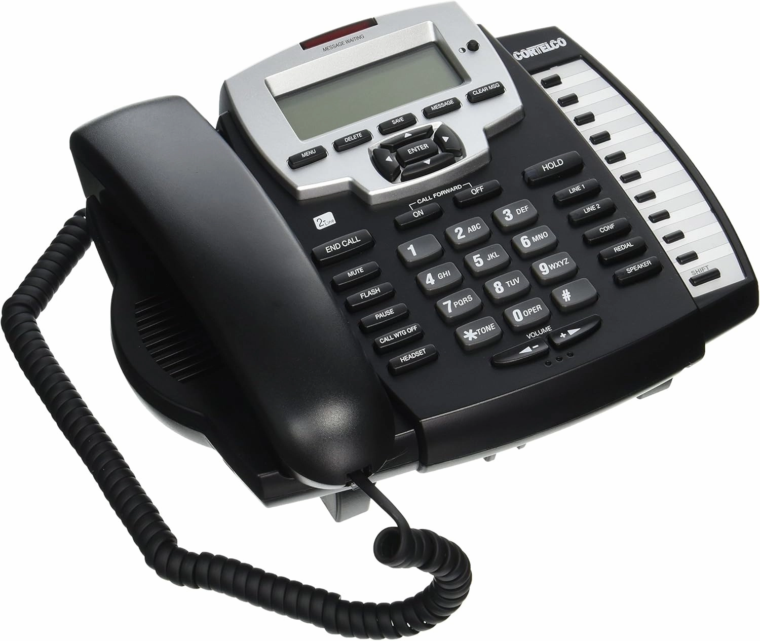 Cortelco ITT-9225 2-Line Speakerphone with Caller ID/Call Waiting,Black