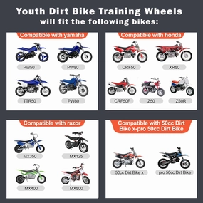 CRF50 / XR50 / Z50R Dirt Bike Training Wheels - BIKE NOT INCLUDED! Adjustable Height