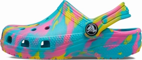 Crocs Classic Marbled Tie-Dye Clog (Toddler) Digital Aqua/Multi 6 Toddler M
