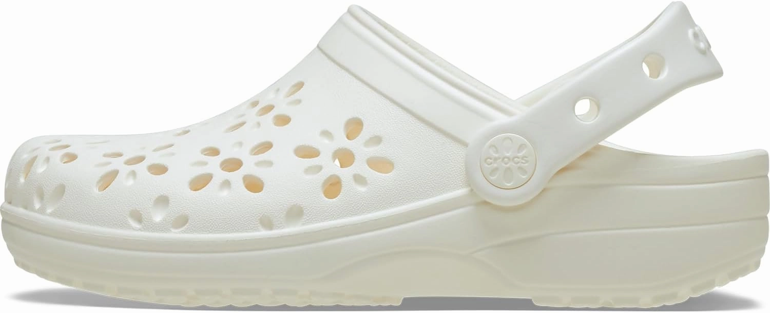 Crocs Unisex-Child Classic Clogs with Floral Cut Out Design, Kids and Toddler Shoes