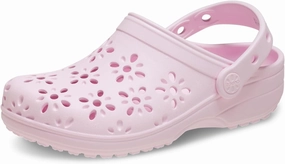Crocs Unisex-Child Classic Clogs with Floral Cut Out Design, Kids and Toddler Shoes