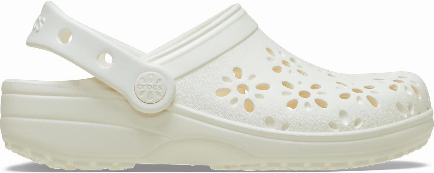 Crocs Unisex-Child Classic Clogs with Floral Cut Out Design, Kids and Toddler Shoes