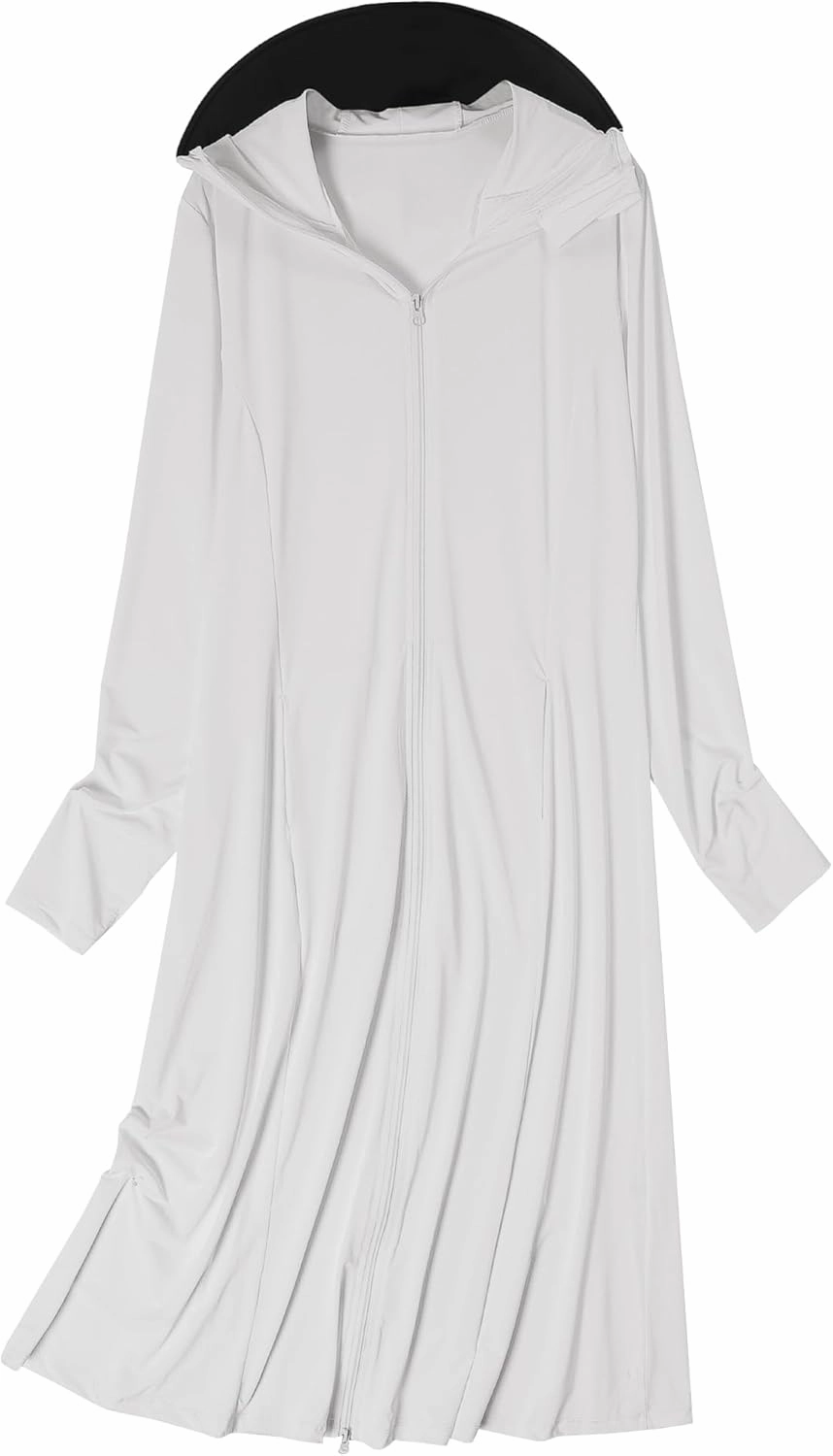 Cromoncent Women's UPF 50  Swimsuit Cover Up Lightweight SPF Long Sleeve Sun Protection Long Sun Hoodie Dress