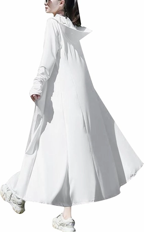 Cromoncent Women's UPF 50  Swimsuit Cover Up Lightweight SPF Long Sleeve Sun Protection Long Sun Hoodie Dress