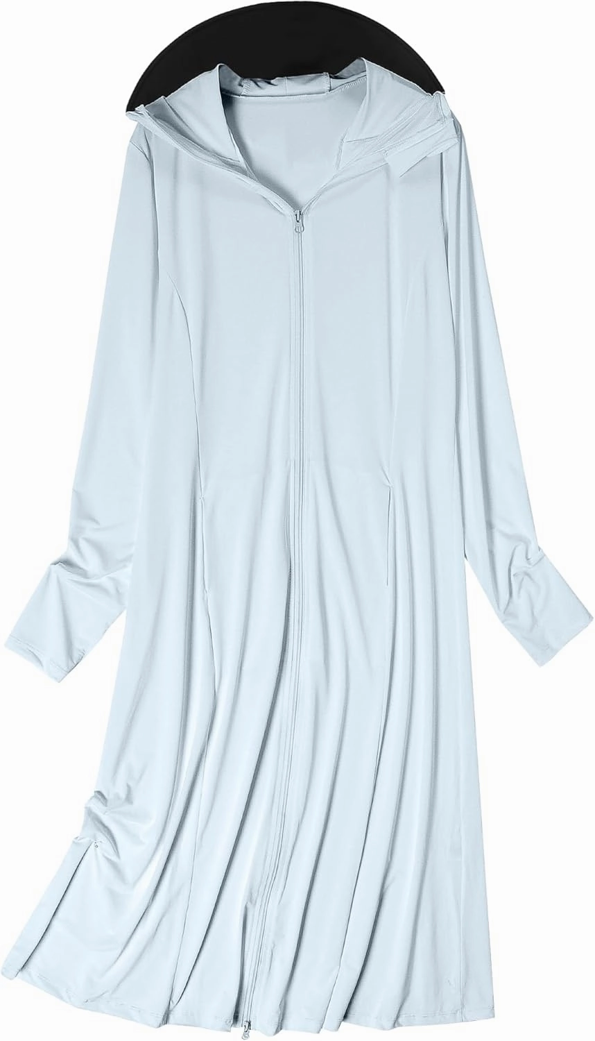 Cromoncent Women's UPF 50  Swimsuit Cover Up Lightweight SPF Long Sleeve Sun Protection Long Sun Hoodie Dress