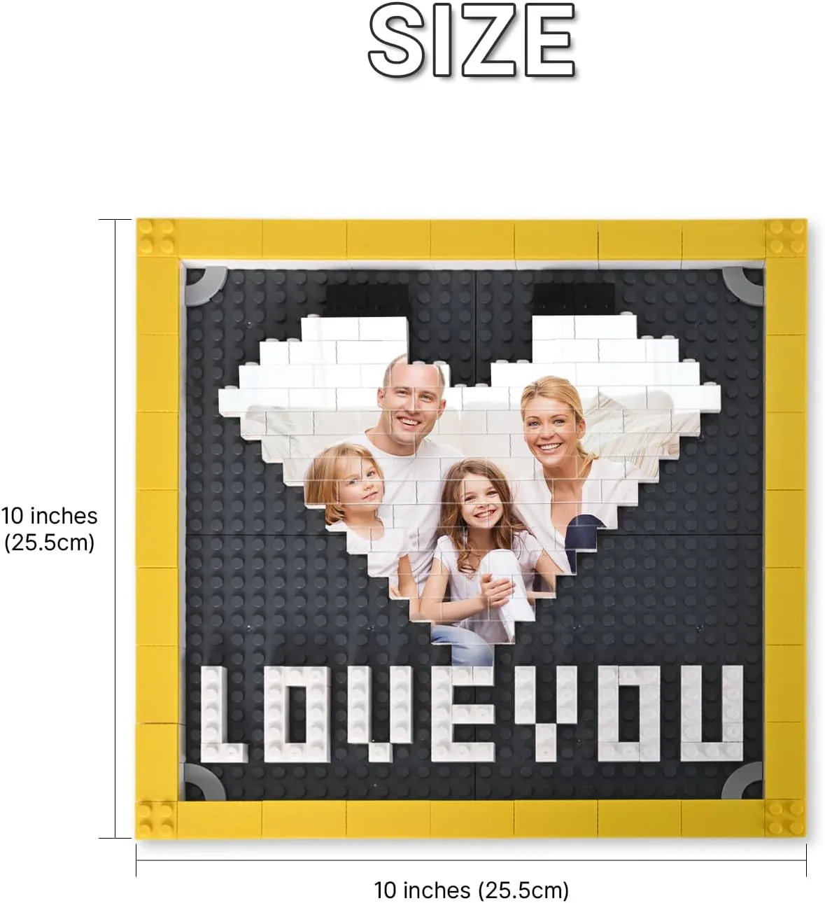 Custom Gifts Building Brick, Personalized DIY Block Puzzle for Mothers Birthday Gifts, Personalized LOVE U Building Block Photo Frame for Couples Mom Dad Parent Him Her