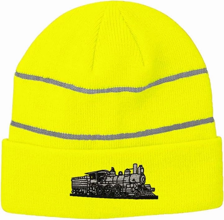 Custom Reflective Beanie Train D-6-0 Embroidery Acrylic