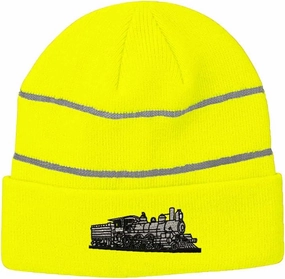 Custom Reflective Beanie Train D-6-0 Embroidery Acrylic