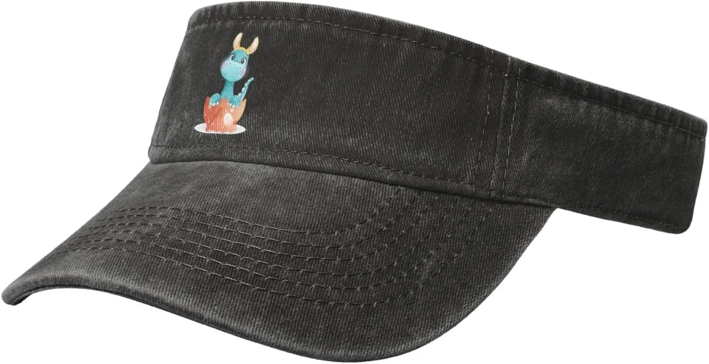 Cute Graffiti Beam Dragon Sun Visor Hats for Women Men Adjustable Sports Sun Hats Golf Cap
