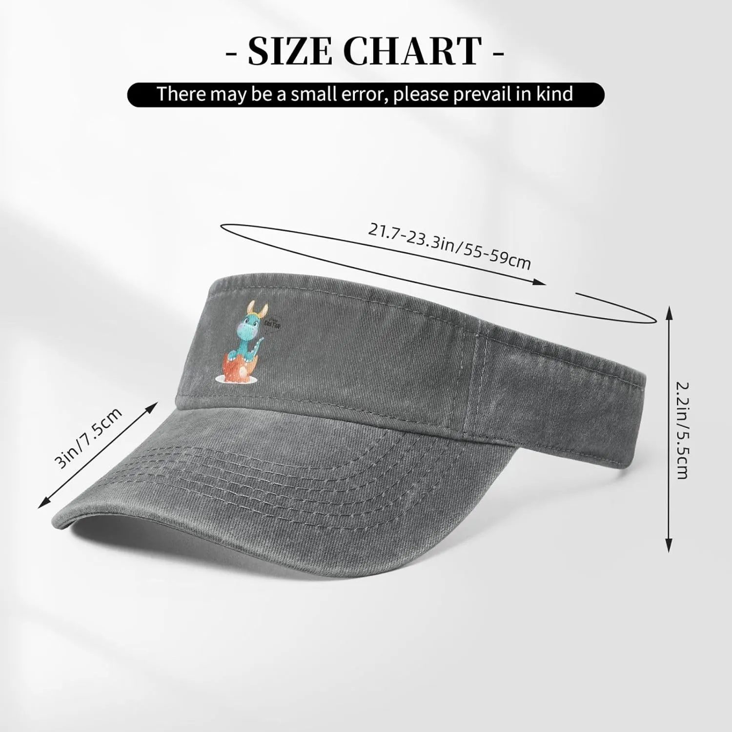 Cute Graffiti Beam Dragon Sun Visor Hats for Women Men Adjustable Sports Sun Hats Golf Cap
