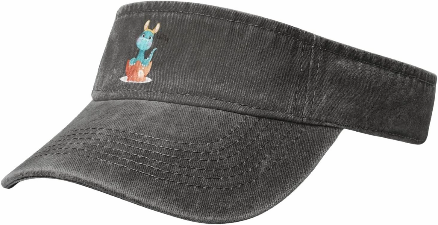 Cute Graffiti Beam Dragon Sun Visor Hats for Women Men Adjustable Sports Sun Hats Cotton Golf Cap
