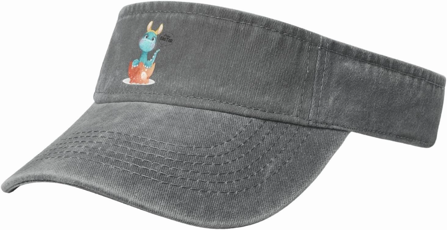 Cute Graffiti Beam Dragon Sun Visor Hats for Women Men Adjustable Sports Sun Hats Cotton Golf Cap