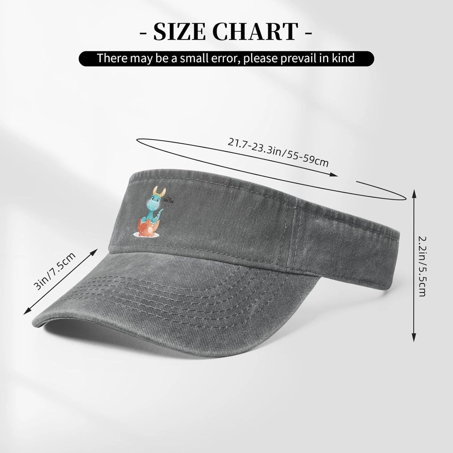 Cute Graffiti Beam Dragon Sun Visor Hats for Women Men Adjustable Sports Sun Hats Cotton Golf Cap