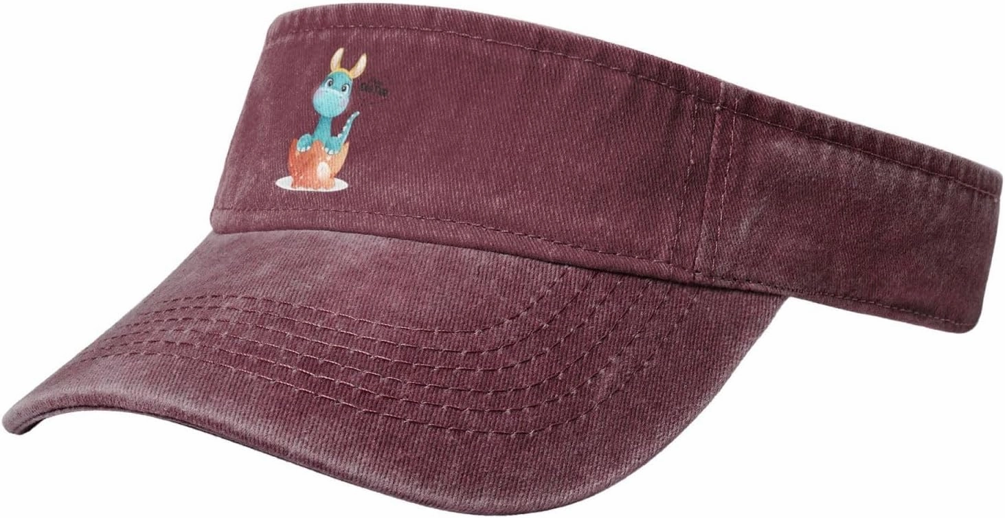 Cute Graffiti Beam Dragon Sun Visor Hats for Women Men Adjustable Sports Sun Hats Golf Cap