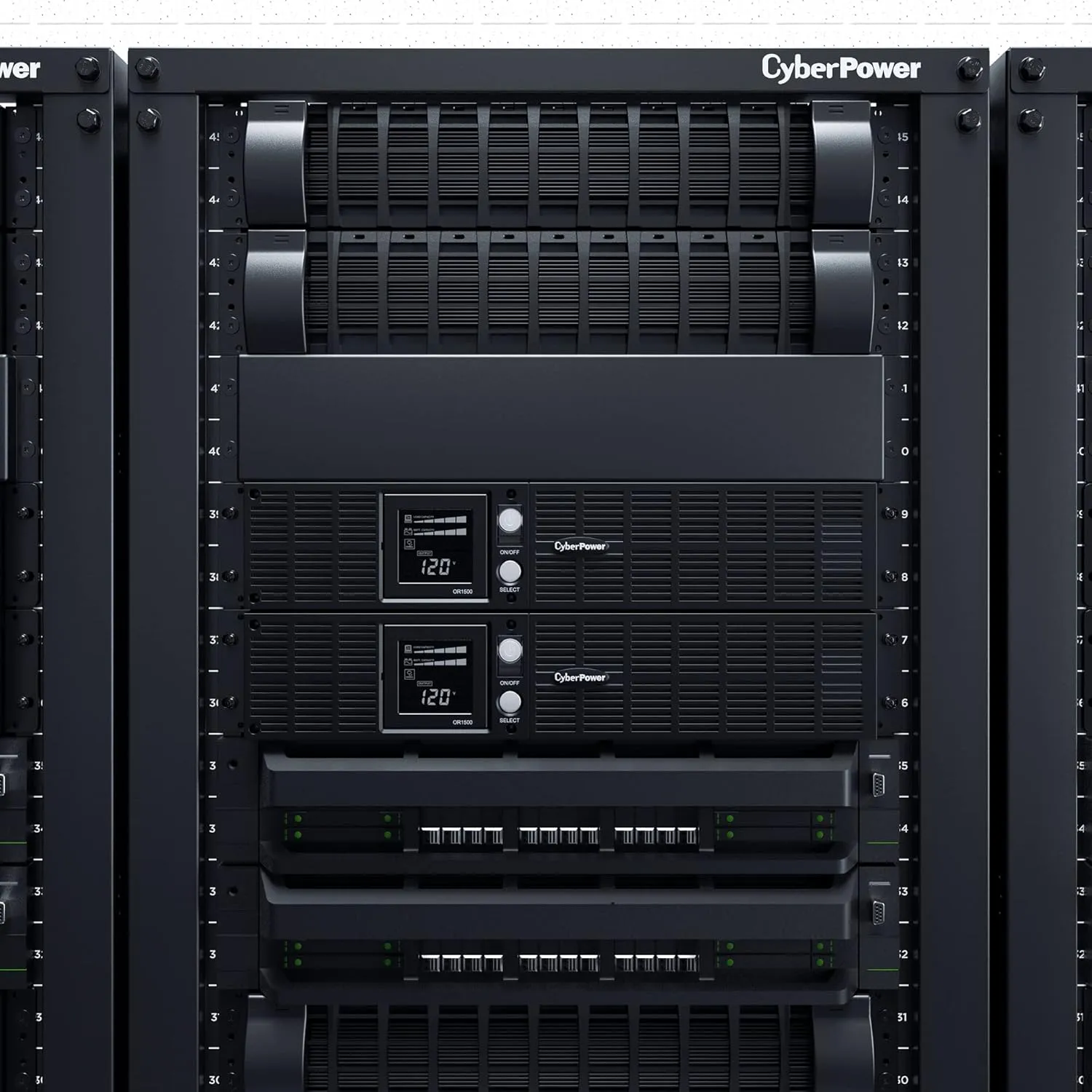 CyberPower OR1500LCDRT2U Smart App LCD UPS System, 1500VA/900W, 8 Outlets, AVR, 2U Rack/Tower