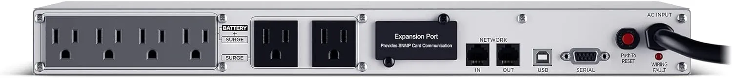 CyberPower OR700LCDRM1U Smart App LCD UPS, 700VA/400W, 6 Outlets, AVR, 1U Rackmount