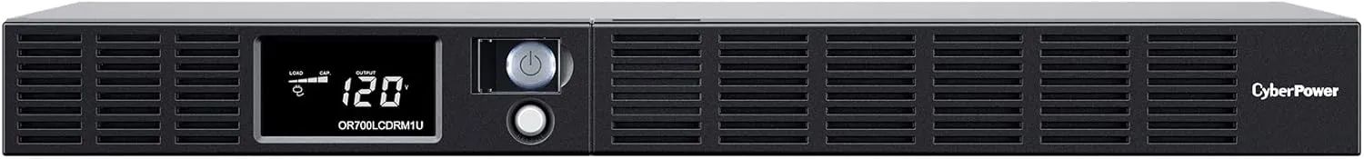 CyberPower OR700LCDRM1U Smart App LCD UPS, 700VA/400W, 6 Outlets, AVR, 1U Rackmount