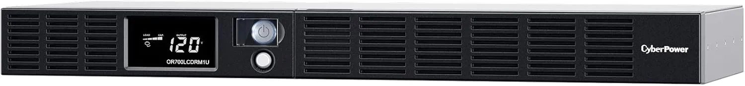 CyberPower OR700LCDRM1U Smart App LCD UPS, 700VA/400W, 6 Outlets, AVR, 1U Rackmount