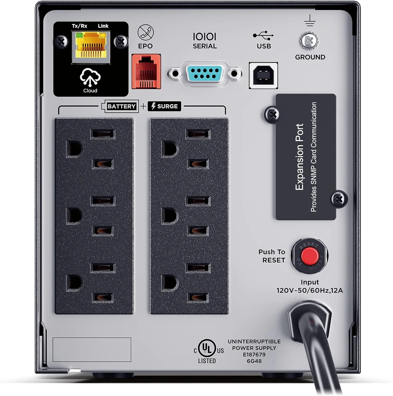 CyberPower PR750LCD3C Smart App Sinewave UPS System, 750VA/750W, 6 Outlets, AVR, Mini-Tower, UL Certified