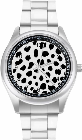 Dalmatian Print Casual Wrist Watches for Men Classic Business Dress Watch Big Face for Work Gym