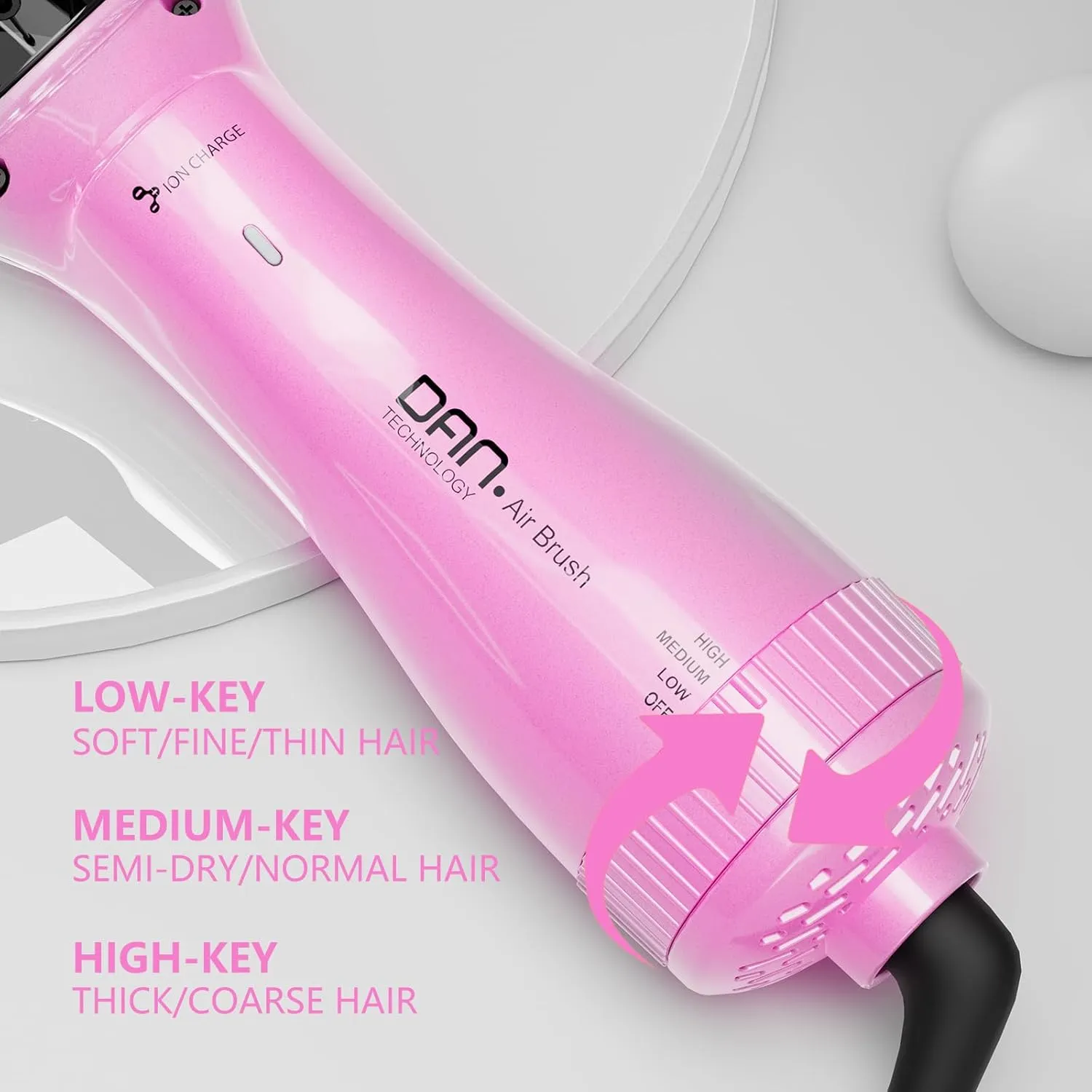 DAN Technology Brush Blow Dryer,Blow Dryer Brush Straightener,Paddle Brush Blow Dryer,2 inch Brush Hair dryers,Brush Blow Dryer for Black Women