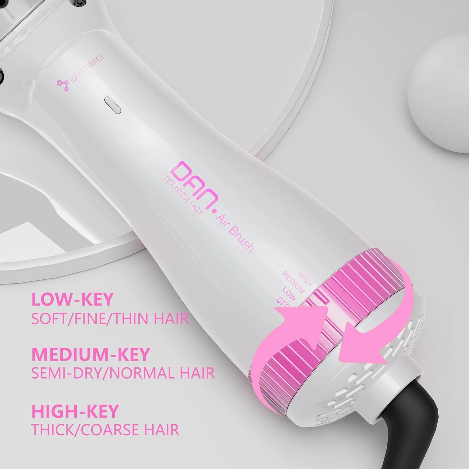 DAN Technology 3 in 1 Blow Dryer Brush,Hair Dryer Brush Blow Dryer,Paddle Brush Blow Dryer,Hair Straightener Brush Blow Dryer,Blow Dryer Brush for Black Hair