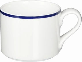 DANSK Bistro Pair Coffee Cup & Saucer 180ml Microwave, Oven and Dishwasher Safe TH07370CL/2DANSK Blue Line Polished Simple Ceramic Bistro Pair Coffee Cup & Saucer 180ml Microwave, Oven and Dishwasher
