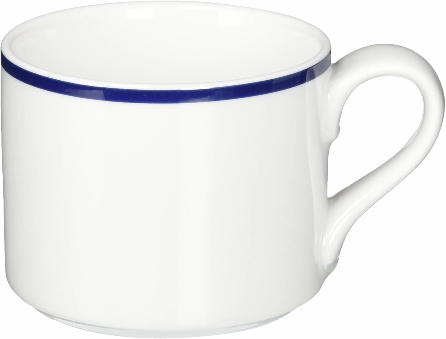 DANSK Bistro Pair Coffee Cup & Saucer 180ml Microwave, Oven and Dishwasher Safe TH07370CL/2DANSK Blue Line Polished Simple Ceramic Bistro Pair Coffee Cup & Saucer 180ml Microwave, Oven and Dishwasher