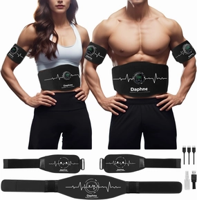 Daphne ABS Stimulator, Ab Stimulator Muscle Toner, Effective Muscle Stimulator for Abdomen, Arms, Legs, Home Office Abdominal Toning Belt, Fitness Workout Equipment for Men,Women White
