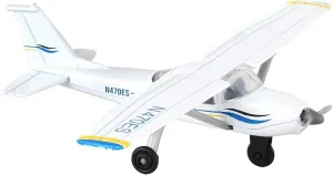 Daron Runway24 Cessna 172 2000 Skyhawk Blue/White 1:87 Scale Diecast Airplane Model with Runway