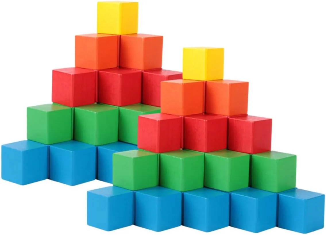 DECHOUS 40pcs Building Blocks Teaching Building Blocks for Funny Cube Block Educational Building Block Plaything Building Block Cube Block Plaything Wood