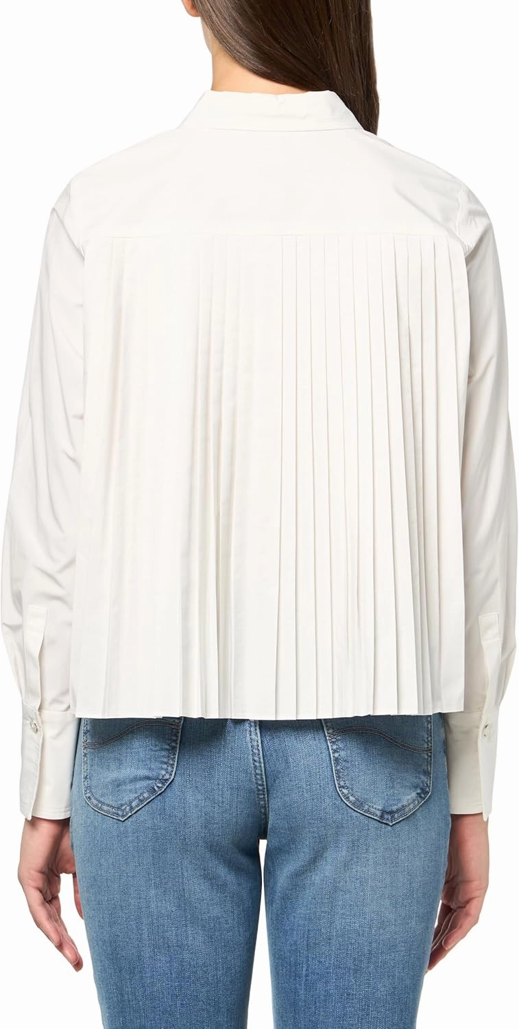 Derek Lam 10 Crosby Women's Aria Pleated Back Cropped Shirt