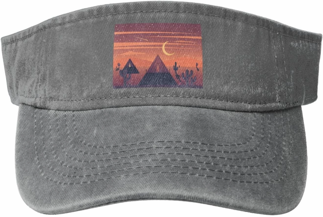 Desert Camping Landscape Map Sun Visor Hats for Women Men Sun Hat Sports Golf Caps Baseball Cap