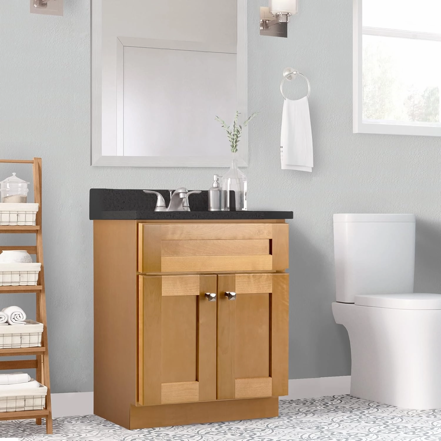Design House Brookings 24 Inch Bathroom Vanity, Solid Wood, Ready to Assemble, Birch, 587105