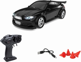 Desktop 4WD Mini Drift RC Car,1:64 Scale High Speed RC Drift Car for Desk, Remote Control Mini Racing Sports Cars Model Toys, Hobby Gift for Adults (Black)