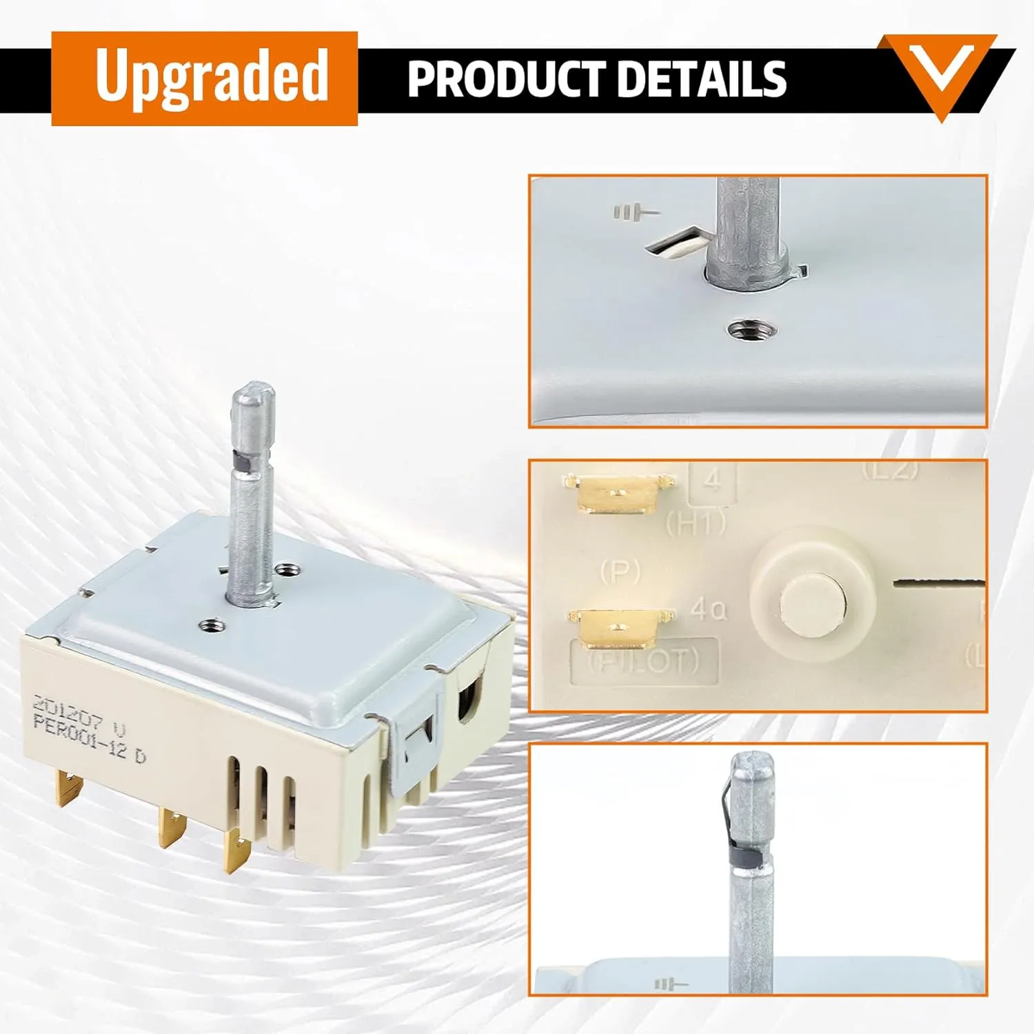 DG44-01006B Range Dual Surface Element Switch DG44-01006B Control Switch Replacement Numbers: PER001-12 D, AP6037530, PS11771631, EAP11771631 Compatible with Samsung Part Number: PD00035203