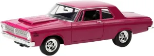 Die Cast Vehicle 1:18 for Plymouth 1965 Pink Alloy Simulation Die-cast Classic Car Model Collection Retro Car Souvenir Mini Cars Replica