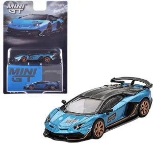 Diecast Collectibles Model Car Compatible with Mini GT 1:64 Lamborghini Aventador SVJ 63 Blu Aegir Limited Edition MGT00784