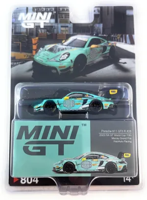 Diecast Model Car Compatible with Mini GT 1:64 Porsche 911 GT3 R #28 HubAuto Racing 2023 FIA GT World Cup 70th Macau Grand Prix Limited Edition MGT00804