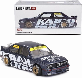 Diecast Model Car Compatible with Kaido House x Mini GT 1:64 BMW M3 (E30) Kaido Works V1 Dark Blue Limited Edition KHMG154