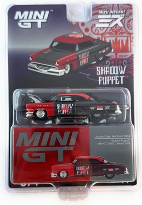 Diecast Model Car Compatible with Mini GT x Mizu Diecast 1:64 Lincoln Capri Hot Rod 1954 “Shadow Puppet” Model MGT00874