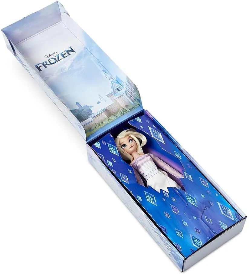 Disney Store Official Disney Princess Classic Doll (Elsa from Frozen 2), 11 Inches, Includes Brush with Molded Details, Fully Posable Toy in Classic Outfit - Disney Princess Toys for Girls