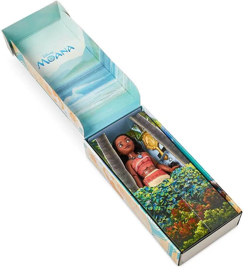 Disney Store Official Disney Princess Classic Doll (Moana), 11 Inches, Includes Brush with Molded Details, Fully Posable Toy in Classic Outfit - Disney Princess Toys for Girls
