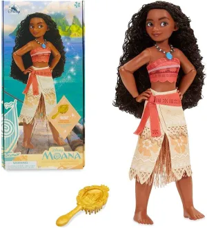 Disney Store Official Disney Princess Classic Doll (Moana), 11 Inches, Includes Brush with Molded Details, Fully Posable Toy in Classic Outfit - Disney Princess Toys for Girls