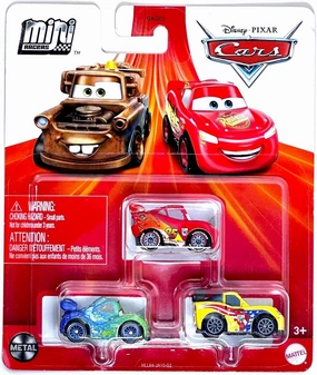 Disney Cars Mini Racers 3-Pack (Jeff Gorvette, Lightning McQueen with Racing Wheels, Carla Veloso)
